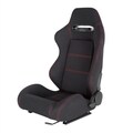 Spec-D Tuning Racing Seat - Black Cloth With Red Stitching  - Left Side RS-2460L